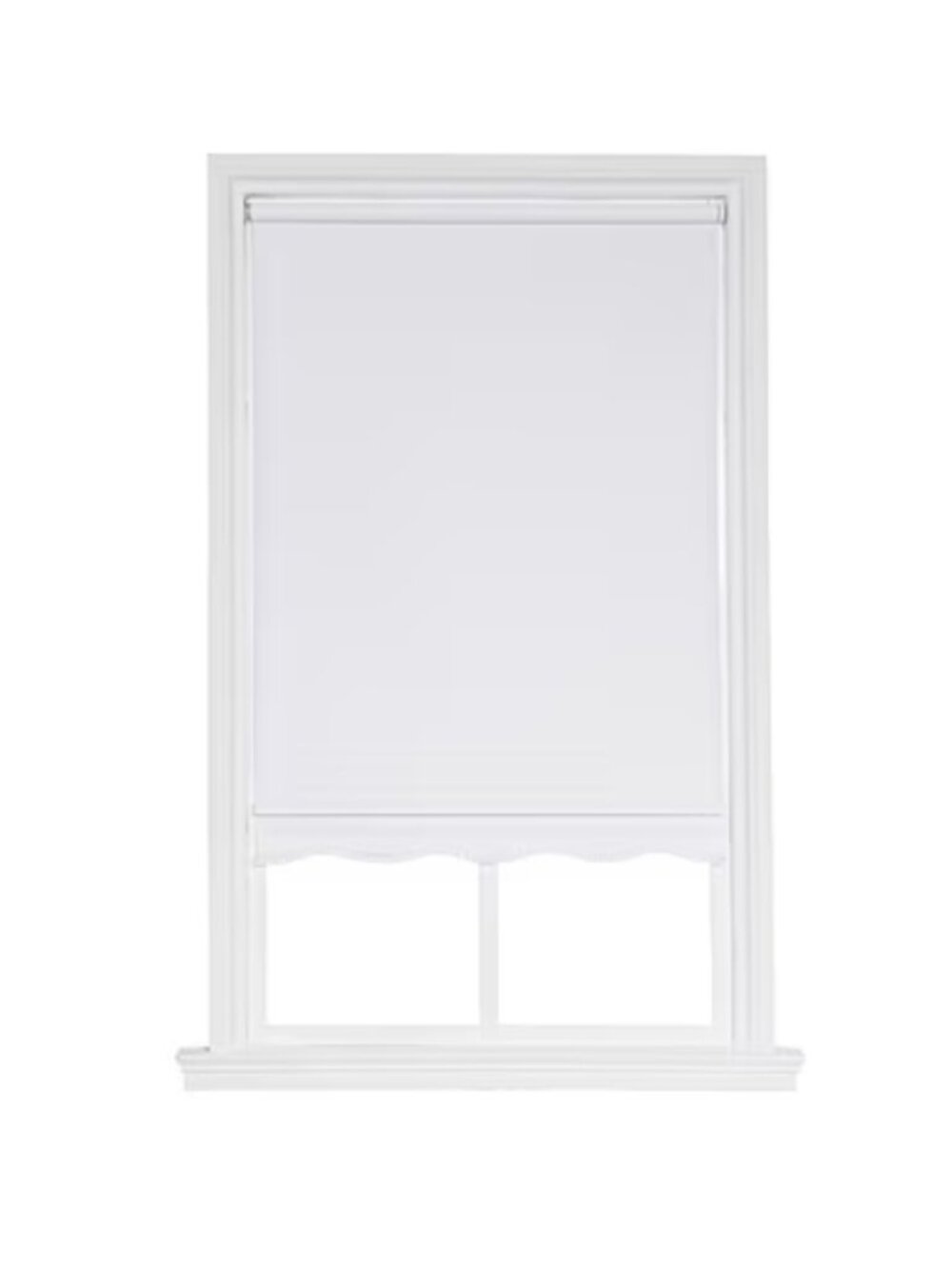 Cordless Fabric Roller Shade Fringed Pure White 34'' - 64''